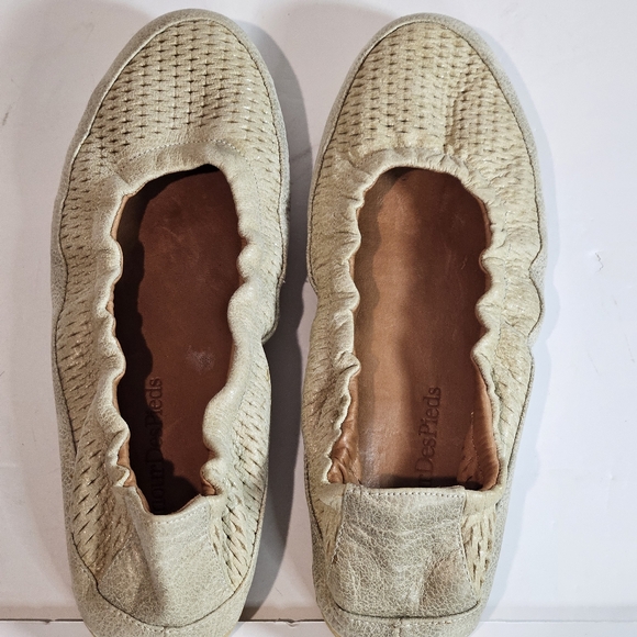 L'amour Des Pieds Womens Leather Ballet Slip-On Flats 8.5 Tan Textured Boho Chic - Picture 7 of 11